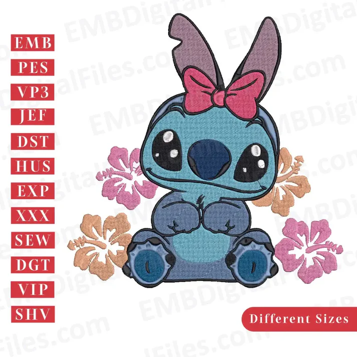 Blue Alien Stitch Embroidery Files Free Cartoon Embroidery