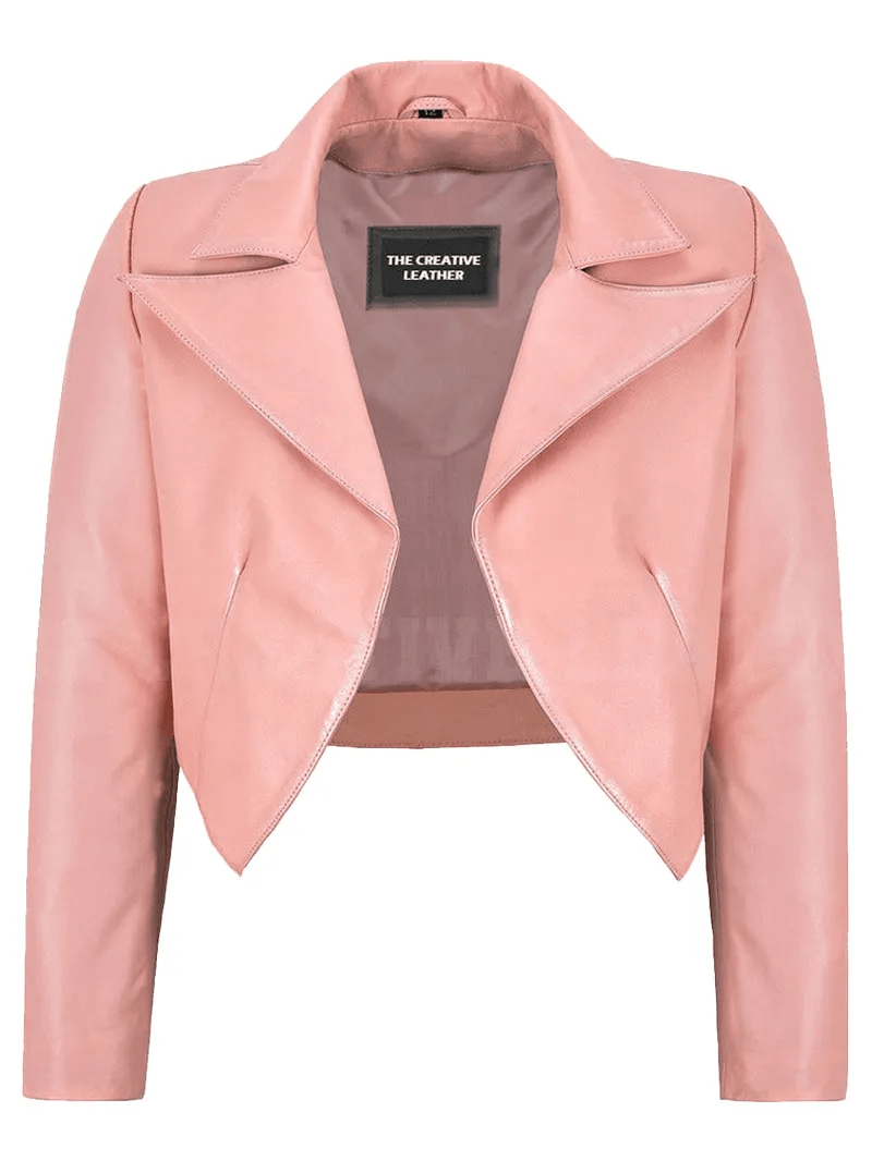 women's short leather jacket,